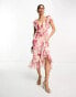 Фото #8 товара ASOS DESIGN chiffon ruffle wrap midi dress in soft floral