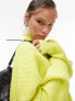 Фото #3 товара Topshop knitted funnel neck long line jumper in lime