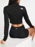 The North Face Training cropped long sleeve performance t-shirt in black