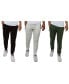 Men's Pro Star Slim Fit Fleece Lined Jogger Sweatpants, Pack of 3 Black-Natural-Olive, S - фото #1