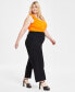 ფოტო #3 პროდუქტის Trendy Plus Size Flat-Front Wide-Leg Pants, Created for Macy's