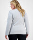 Фото #4 товара Plus Size Double-Breasted Jersey Blazer, Created for Macy's