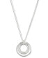 ფოტო #1 პროდუქტის Silver-Tone Circle Pendant Necklace, 36"+ 3" extender, Created for Macy's