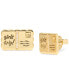 ფოტო #1 პროდუქტის Gold-Tone Away We Go Cubic Zirconia Girls Trip Postcard Stud Earrings