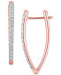 ფოტო #1 პროდუქტის Diamond Wishbone Hoop Earrings (1/3 ct. t.w.) in 10k Rose Gold