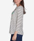 Petite Scoop Neck Nutcracker Motif Printed Striped Knit Top