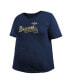 ფოტო #3 პროდუქტის Women's Navy Atlanta Braves 2022 Gold Program Plus Size T-shirt
