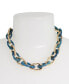 Фото #3 товара Robert Lee Morris Soho blue Patina Link Collar Necklace