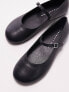 Фото #7 товара Topshop Carmen leather round toe ballet flats in black