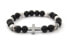 Beaded bracelet made of lava stone, howlite and hematite MINK64