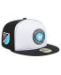 Фото #1 товара Men's White, Black Charlotte FC 2024 Kick Off Collection 59FIFTY Fitted Hat