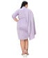 ფოტო #2 პროდუქტის Plus Size Dahlia Sash Cape Dress