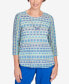 ფოტო #1 პროდუქტის Women's Tradewinds Texture Biadere Shirttail with Necklace Hem Top