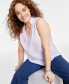 Фото #2 товара Women's Sleeveless Ruffle-Neck Top, Created for Macy's