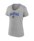 ფოტო #4 პროდუქტის Women's Heather Gray Kansas Jayhawks Evergreen Campus V-Neck T-shirt