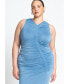 Plus Size Ruched Dress W Slit