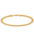 Men's Cuban Link Bracelet in 18k Gold-plated Sterling Silver & Sterling Silver