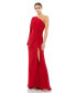 ფოტო #1 პროდუქტის Women's Ieena One Shoulder Puff Sleeve Faux Wrap Gown