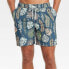 Фото #1 товара Men's 7" Leaf Print Swim Shorts with Boxer Brief Liner - Goodfellow & Co Navy