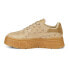 Фото #3 товара Puma Mayze Stack Edgy T7 Lace Up Womens Beige Sneakers Casual Shoes 38871301