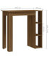 Bar Table with Shelf Brown Oak 40.2"x19.7"x40.7" Engineered Wood