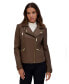 ფოტო #3 პროდუქტის Salla Smooth Asymmetrical Lamb Women's Leather Moto Jacket