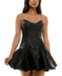 ფოტო #1 პროდუქტის Juniors' V-Neck Embellished-Strap Fit & Flare Dress