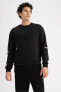 Fit Standart Fit Bisiklet Yaka Kalın Sweatshirt