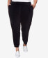 Фото #1 товара Plus Size Drama Queen Casual Stretch Waist Velour Jogger Pants