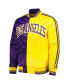 Фото #4 товара Men's Purple, Gold Los Angeles Lakers Fast Break Satin Full-Snap Jacket