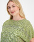 ფოტო #3 პროდუქტის Plus Size Dot-Print Bateau-Neck Short-Sleeve Blouse