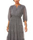 ფოტო #3 პროდუქტის Women's Printed Pintuck 3/4-Sleeve Tiered Maxi Dress