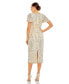 ფოტო #2 პროდუქტის Women's Embellished Flutter Sleeve High Neck Dress