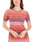 Фото #3 товара Women's Ombré-Striped Fringe-Hem Sweater Dress