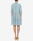 ფოტო #2 პროდუქტის Women's Long Sleeve Tiered Shirt Dress