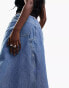 Фото #8 товара ASOS DESIGN lightweight denim maxi skirt with split front in blue