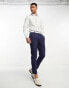 Фото #8 товара ASOS DESIGN smart tapered linen mix trousers in navy