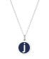ფოტო #34 პროდუქტის Mini Initial Pendant Necklace in Sterling Silver and Navy Enamel, 16" + 2" Extender