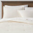 Фото #1 товара Full/Queen Cotton Velvet Comforter & Sham Set Cream - Threshold