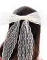 ASOS DESIGN bow hair clip with lace detail in ivory