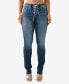 ფოტო #1 პროდუქტის Women's Billie Lace Up Crystal Flap Straight Jeans