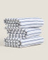 Фото #10 товара Cotton bath towel with contrast stripes