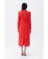 ფოტო #2 პროდუქტის Women's Tie Neck Midi Dress with Shoulder Pad