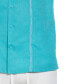 Men's Short Sleeve Geo Embroidered Linen Blend Button-Front Shirt