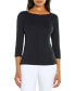 ფოტო #1 პროდუქტის Women's Boat-Neck 3/4-Sleeve T-Shirt