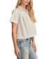 ფოტო #3 პროდუქტის Women's Cotton Pleated Cropped Shirt