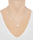 ფოტო #2 პროდუქტის Cubic Zirconia Pear & Round 18" Fancy Pendant Necklace in Sterling Silver