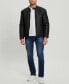 ფოტო #5 პროდუქტის Men's Stretch Faux Leather Biker Collar Jacket