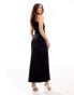 Threadbare maxi lace insert dress in black