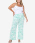 ფოტო #5 პროდუქტის Plus Size Floral Paisley Palazzo Pants